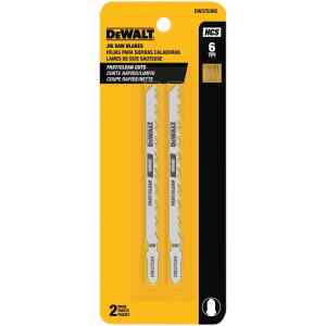 SET DE 2 CUCHILLAS PARA CALADORA, PARA MADERA, 6 DIENTES X PULG, CORTES RAPIDOS. MARCA DEWALT