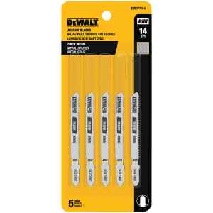 SET DE 5 CUCHILLAS PARA CALADORA, DE COBALTO, PARA METAL, 14 DIENTES X PULG. MARCA DEWALT