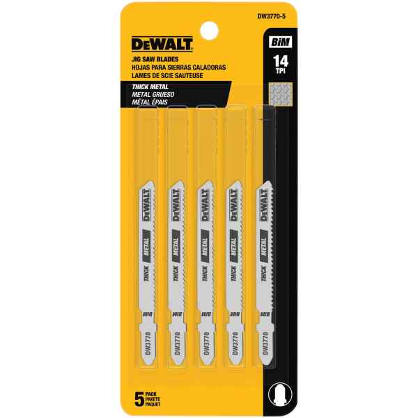 SET DE 5 CUCHILLAS PARA CALADORA, DE COBALTO, PARA METAL, 14 DIENTES X PULG. MARCA DEWALT