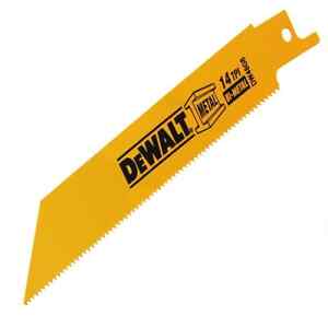 CUCHILLAS P/SIERRA SABLE,14 DIENTES X PULG, 6 PULG LARGO, CORTE METAL, GOMA, FIBRA DE VIDRIO, 2 PIEZAS. MARCA DEWALT
