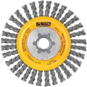 CEPILLO DE RUEDA/CIRCULAR, TRENZADO/ENTORCHADO, 4 PULG, EJE 5/8 PULG-11, ACERO DE CARBONO, 20,000 RPM. MARCA DEWALT