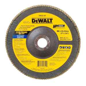 DISCO DE ZIRCONIO, 7 PULG X 7/8 PULG, GRANO 120, FLAP DISC. MARCA DEWALT