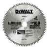 DISCO DE SIERRA, 10 PULG, EJE 30 MM ADAPTADOR DE 1, 5/8, 3/4 PULG, 80 DIENTES DE CARBURO, P/ALUMINIO. MARCA DEWALT