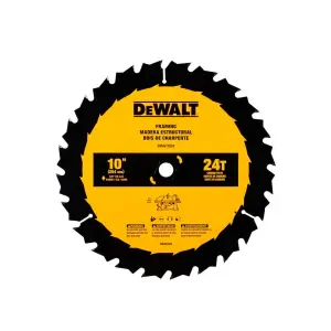 DISCO DE SIERRA, 10 PULG, EJE 5/8 PULG, 24 DIENTES DE CARBURO, P/CORTES LONGITUDINALES RAPIDOS EN MADERA. MARCA DEWALT