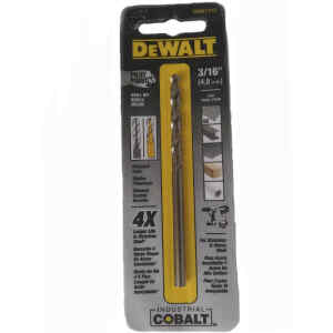 BROCA DE COBALTO, METAL Y MADERA, 3/16 PULG. MARCA DEWALT