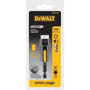 SUJETADOR MAGNETICO DE IMPACTO TUERCA DE 7/16, 1 7/8 PULG LARGO, 47.6 MM. VASTAGO 1/4 MARCA DEWALT