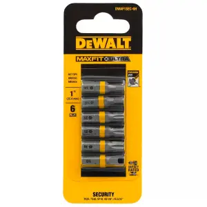 SET 6 PUNTAS DE SEGURIDAD, T25, T30, SP10, HS1/8 Y HS5/32, MAXFIT ULTRA, DISEÑO ANTI-SNAP QUE REDUCE LA ROTURA. DEWALT