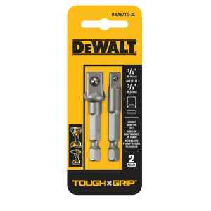 SET DE ADAPTADORES PARA COPAS, EJES DE 1/4 Y 3/8, TOUGH GRIP. MARCA DEWALT