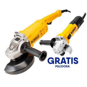 COMBO DE 2 PULIDORAS/ESMERILADORAS, 1 DE 7 PULG DWE491-B3, 2200 WATTS Y 1 DE 4 1/2 DWE750-B3, 750 WATTS. DEWALT