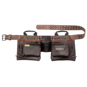 CARTUCHERA/PORTAHERRAMIENTAS/DELANTAL DE CUERO CON CINTURON AJUSTABLE, CON 11 COMPARTIMIENTOS. MARCA DEWALT