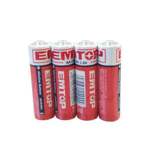 PAQUETE DE 4 BATERIAS ALCALINAS DOBLE AA DE 1.5V, 2900MAH. MARCA EMTOP