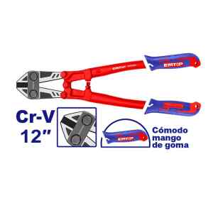 CORTA PERNOS 12 PULGADAS, COMODO MANGO DE GOMA, CUCHILLA DE CROMO VANADIO. MARCA EMTOP