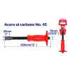 CINCEL PLANO, LARGO 12 PULG, 300 MM, MANGO 3/4 PULG, 18 MM, CABEZA DE PALA 1 PULG, 25 MM. MARCA EMTOP