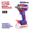 LLAVE DE IMPACTO INALAMBRICA 1/2, 20V, BRUSHLESS, 400NM,CON 3 COPAS MM, SIN BATERIA NI CARGADOR. EMTOP