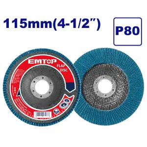 DISCO LAMINADO DE ZIRCONIO 4-1/2 X 7/8 PULGADA, GRANO 80. MARCA EMTOP