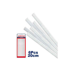 PAQUETE DE 6 BARRAS DE SILICON, DIAMETRO 11.2 MM, LARGO 20 CMS. MARCA EMTOP