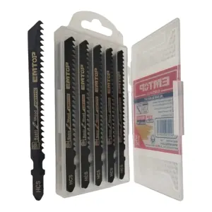 SET DE 15 HOJAS DE SIERRA CALADORA TIPO T, SEGUETA CORTE EN MADERA 8 TPI X 4 PULGADAS DE LARGO. MARCA EMTOP