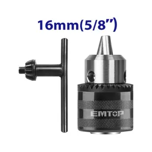 MANDRIL/PORTABROCAS DE 5/8, ROSCA DE 1/2 PULGADA INCLUYE LLAVE. EMTOP