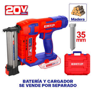 CLAVADORA INALAMBRICA 20V, APLICACIONES EN MADERA, CLAVO F15 / F35 SIN BATERIA NI CARGADOR. EMTOP