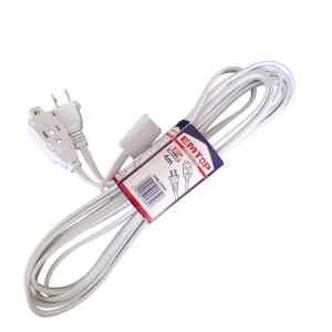 EXTENSION ELECTRICA BLANCA 4 METROS DE LARGO, CALIBRE 2X16 AWG. EMTOP