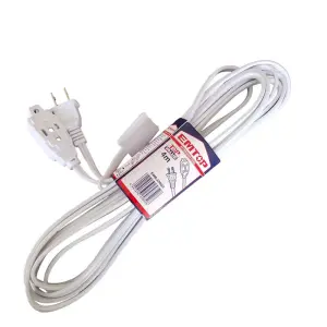 EXTENSION ELECTRICA BLANCA 4 METROS DE LARGO, CALIBRE 2X16 AWG. EMTOP