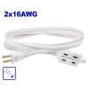 EXTENSION ELECTRICA BLANCA 8 METROS DE LARGO, CALIBRE 2X16 AWG. EMTOP