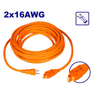EXTENSION ELECTRICA NARANJA, DE 8 METROS, CALIBRE 2X16 AWG. EMTOP