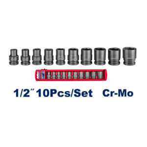 SET DE 10 COPAS DE IMPACTO, RAIZ DE 1/2 PULG, MILIMETRICO, 10,12,13,14,15,17,19,21,22,24. MARCA EMTOP