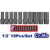 SET DE 10 COPAS DE IMPACTO DE PROFUNDIDAD, RAIZ DE 1/2 PULG, MILIMETRICO, 10,12,13,14,15,17,19,21,22,24. EMTOP
