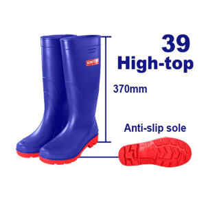 BOTAS PARA LA LLUVIA PVC Y NITRILO TALLA 39 ALTURA 37 CENTIMETROS COLOR AZUL. MARCA EMTOP