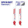 SET DE 2 HOJAS DE SIERRA SABLE, SEGUETA CORTE EN METAL 18 TPI X 6 PULGADAS DE LARGO. MARCA EMTOP