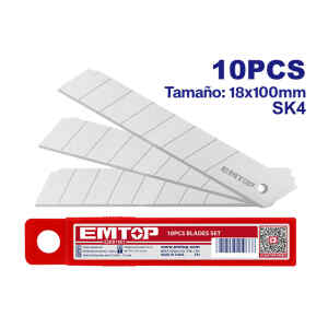 HOJA DE REPUESTO SET 10 PIEZAS, ANCHO DE HOJA 3/4 O 18 MILIMETROS, COMPATIBLE CON ESNK18102/ESNK18302. EMTOP