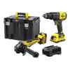 COMBO BARRENO/TALADRO PERCUTOR 1/2 Y ESMERILADORA 4 1/2 -5 PULG. INALAMBRICOS 20V, BRUSHLESS, EN CAJA PRO-STACK. STANLEY