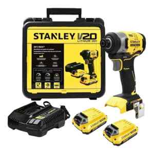 ATORNILLADOR DE IMPACTO, 20 VOLTIOS, INALAMBRICO, 2 BATERIAS, CARGADOR Y MALETA. MARCA STANLEY