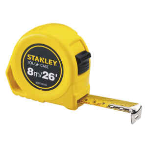 CINTA METRICA, TIPO TOUGH CASE, 1 PULGADAS X 8 METROS. MARCA STANLEY