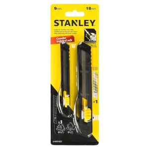 SET DE 2 CUCHILLAS SNAP-OFF BLOQUEO LATERAL, ANCHO-HOJA DE 9 Y 18 MILIMETROS, 13 Y 15 SEGMENTOS. MARCA STANLEY