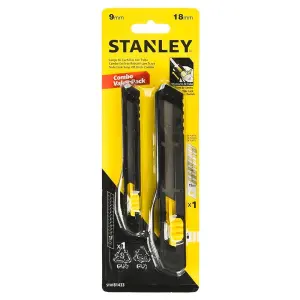 SET DE 2 CUCHILLAS SNAP-OFF BLOQUEO LATERAL, ANCHO-HOJA DE 9 Y 18 MILIMETROS, 13 Y 15 SEGMENTOS. MARCA STANLEY
