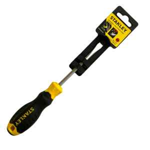 DESTORNILLADOR CUSHIONGRIP PUNTA ESTANDAR, ANCHO DE PUNTA DE 1/4 PULG, 6MM, LARGO 4 PULG, 100MM. MARCA STANLEY