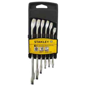 JUEGO DE 6 LLAVES CONBINADAS ANTISLIP MILIMETRICAS INCLUYE 8, 9, 10, 11, 13 Y 14 . MARCA STANLEY