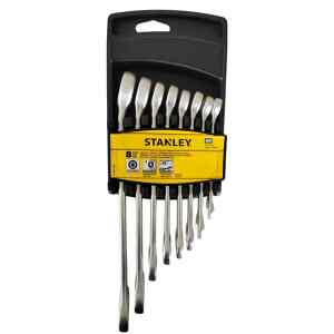 JUEGO DE 8 LLAVES CONBINADAS ANTISLIP MILIMETRICAS INCLUYE 8, 10, 11, 12, 13, 14, 17, 19 . MARCA STANLEY
