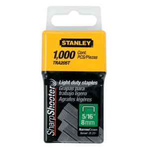 GRAPAS PARA USO LIGERO, DE 5/16 PULGADAS DE PROFUNDIDAD, 1000 UNIDADES, PARA USO EN TR35, TR40 Y TR45. MARCA STANLEY