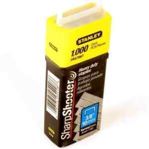 GRAPAS PARA TRABAJO PESADO, CORONA ANGOSTA DE 3/8 PULGADAS DE PROFUNDIDAD, 1000 UNIDADES. MARCA STANLEY