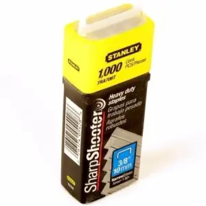 GRAPAS PARA TRABAJO PESADO, CORONA ANGOSTA DE 3/8 PULGADAS DE PROFUNDIDAD, 1000 UNIDADES. MARCA STANLEY