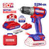 BARRENO ROTACIONAL INALAMBRICO DE 3/8, 20V, BRUSHLESS, 52NM, 2 VELOCIDADES. EMTOP