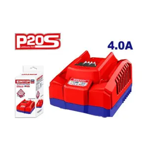 CARGADOR DE BATERIAS ,20 VOLTIOS, 4 AMPERIOS DE SALIDA. MARCA EMTOP