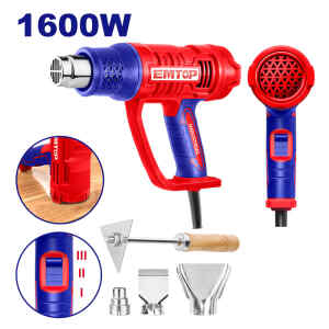 PISTOLA DE CALOR, 1,600 WATTS, TEMPERATURA AJUSTABLE 50 A 550 GRADOS CELSIUS. MARCA EMTOP