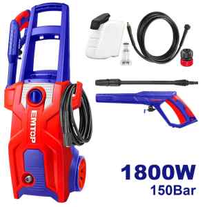 HIDROLAVADORA ELECTRICA, 1,800 WATTS, 110-120 VOLTIOS, PRESION MAX. 150 BAR 2,200 PSI. MARCA EMTOP
