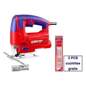 SIERRA CALADORA CON 3 SIERRAS Y CARBONES, 570 WATTS, FUNCION DE PENDULO. MARCA EMTOP
