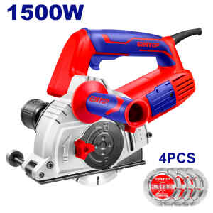 CORTADORA DE CONCRETO RANURADORA DE 5 PULGADAS, 1500 WATTS, EJE 5/8, 10,500 RPM, INCLUYE 4 DISCOS DE CORTE. EMTOP