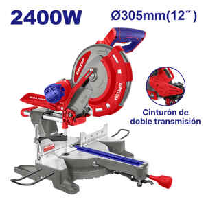SIERRA INGLETEADORA, TELESCOPICA, DE 12 PULGADAS, 2400 WATTS, 4500 RPM. EMTOP